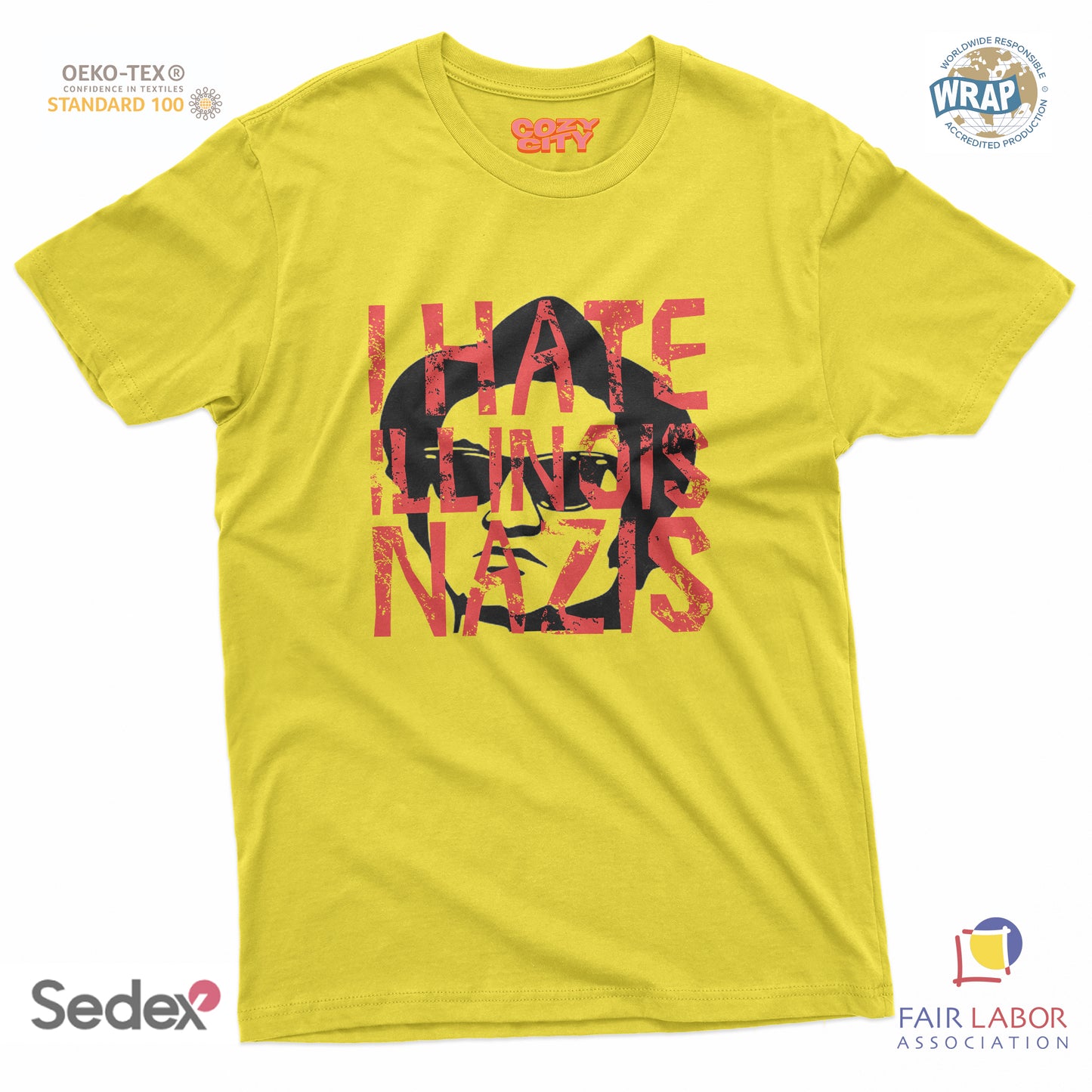 maglietta t-shirt- i hate illinois nazis