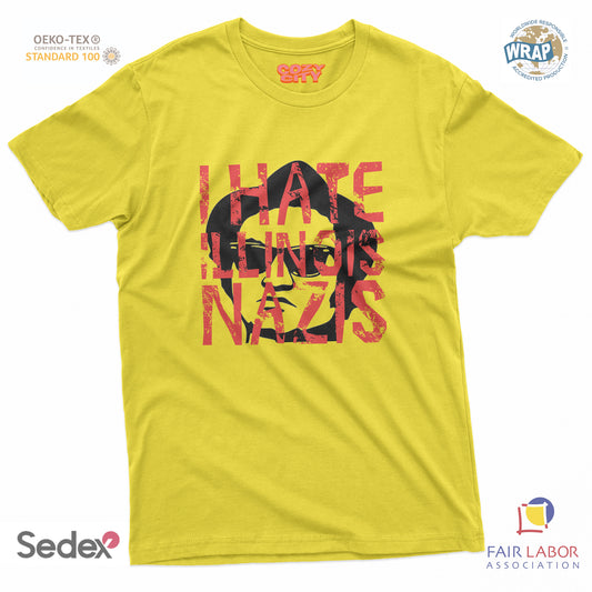 maglietta t-shirt- i hate illinois nazis