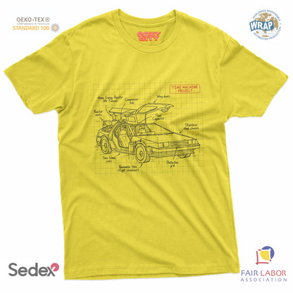 maglietta t-shirt- schema tecnico macchina del tempo