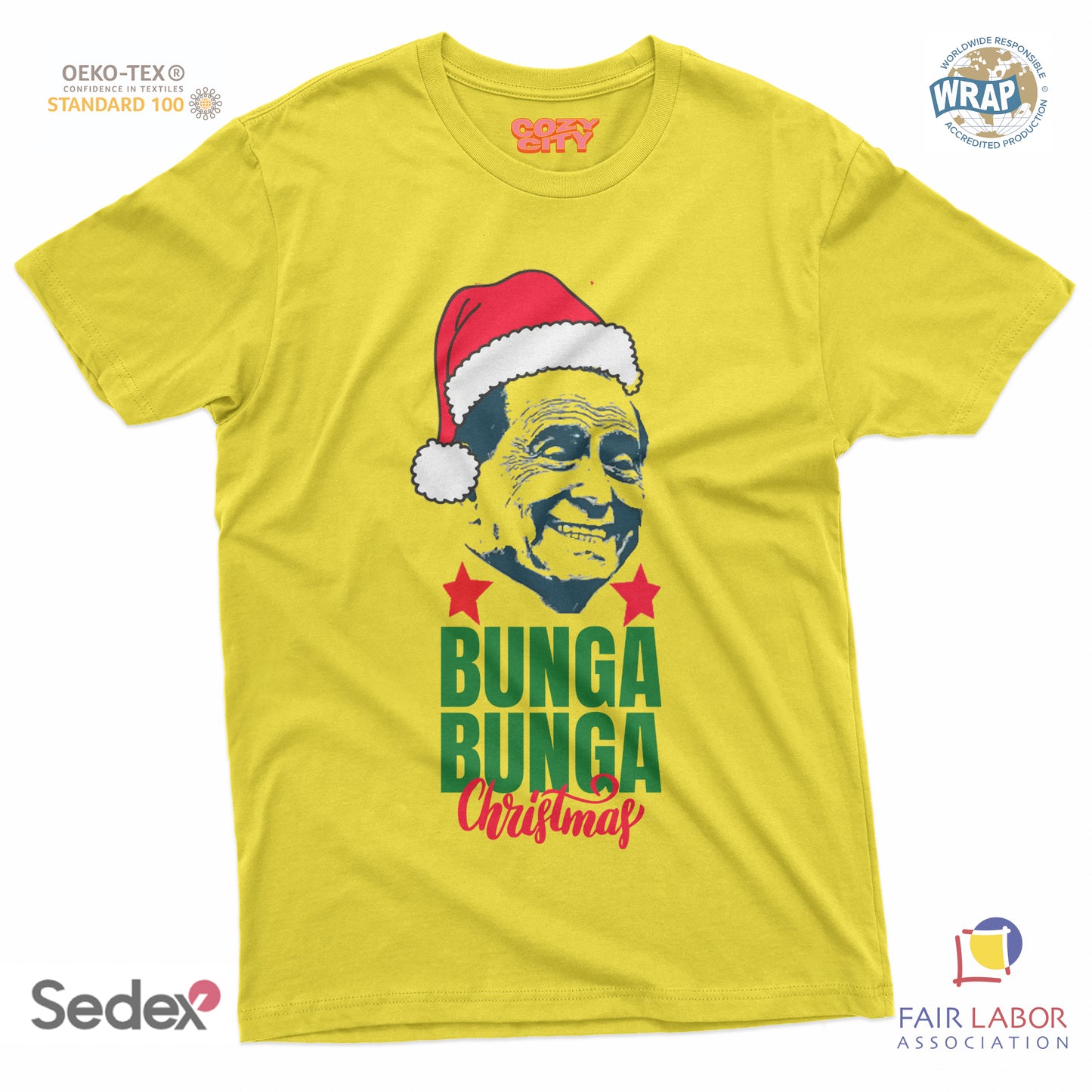 maglietta t-shirt- bunga bunga silvio christmas