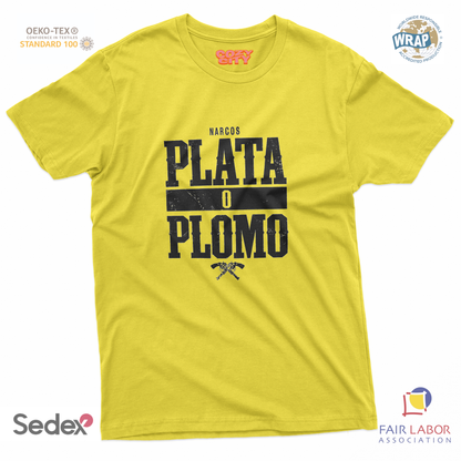 maglietta t-shirt- plata o plomo