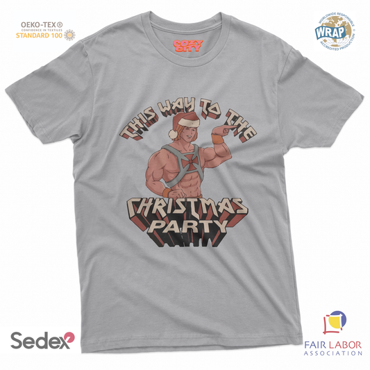 maglietta t-shirt- he man christmas party