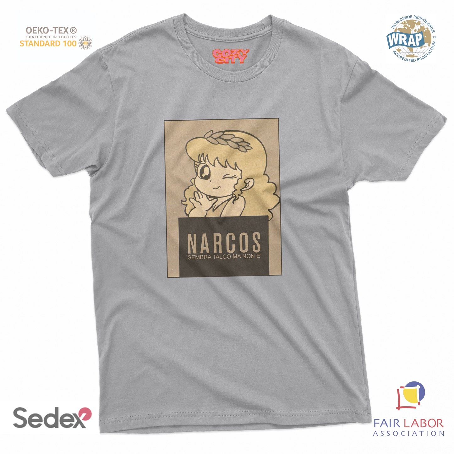 maglietta t-shirt- pollon narcos