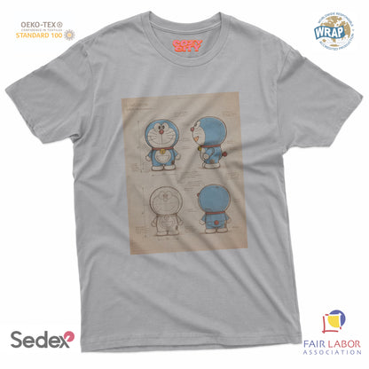 maglietta t-shirt- gatto spaziale giapponese progetto