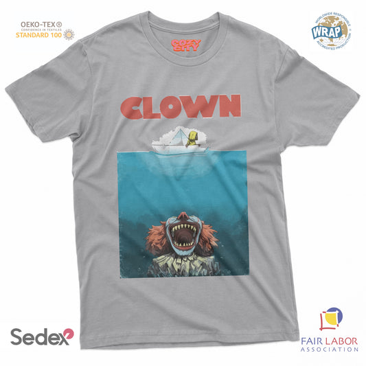 maglietta t-shirt- squalo clown