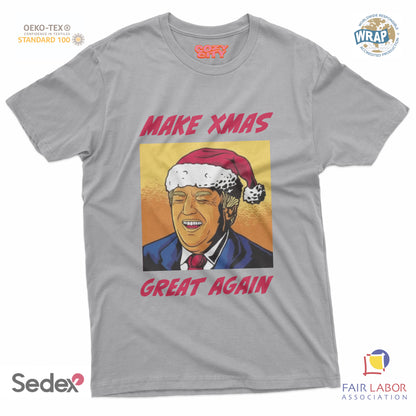 maglietta t-shirt-donald make xmas great again natale