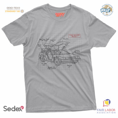 maglietta t-shirt- schema tecnico macchina del tempo
