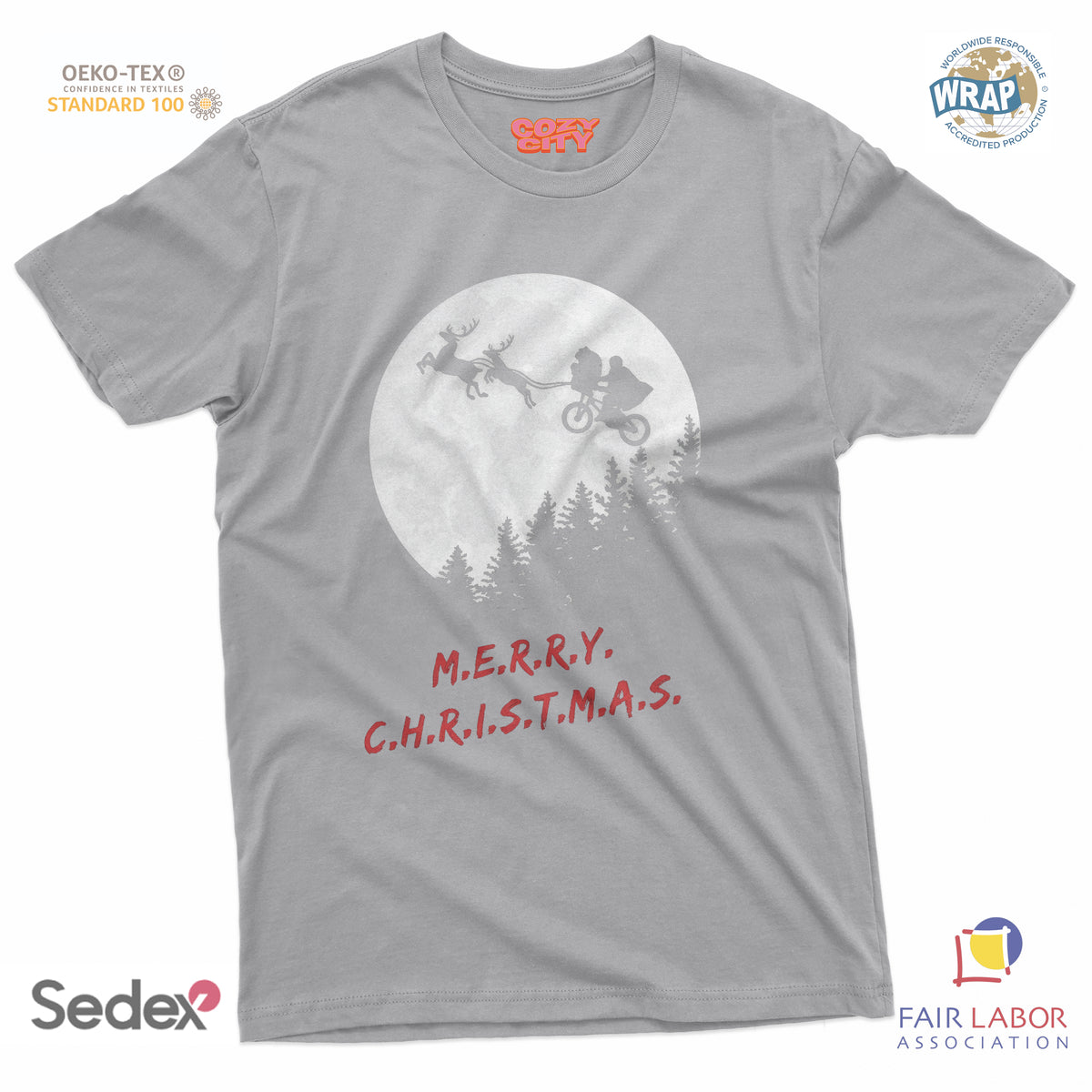 maglietta t-shirt- merry shristmas alien
