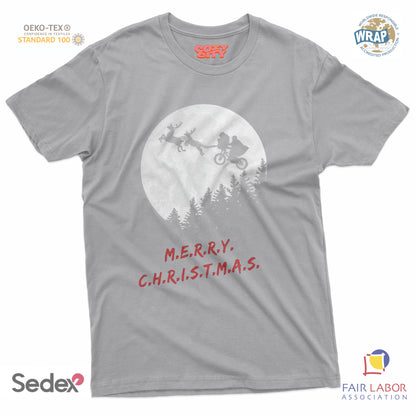 maglietta t-shirt- merry shristmas alien
