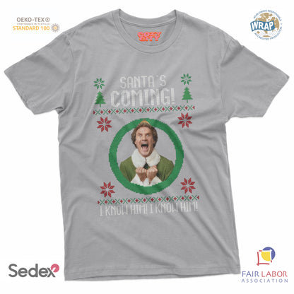 maglietta t-shirt- santa s coming