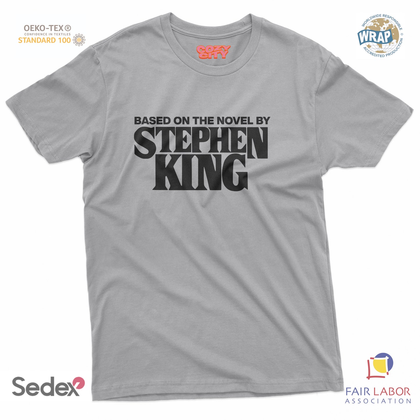 maglietta t-shirt- based on the novel of stephen king scritta