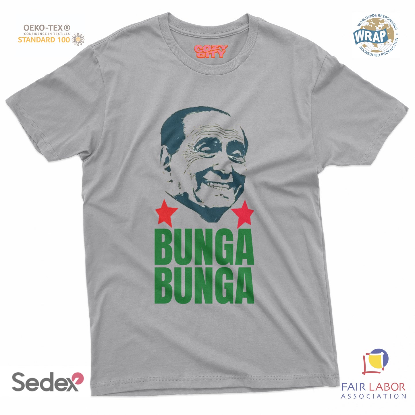 maglietta t-shirt- bunga bunga silvio
