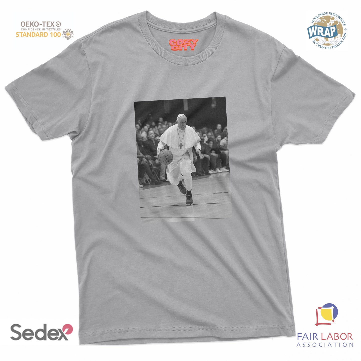maglietta t-shirt- papa franci basket