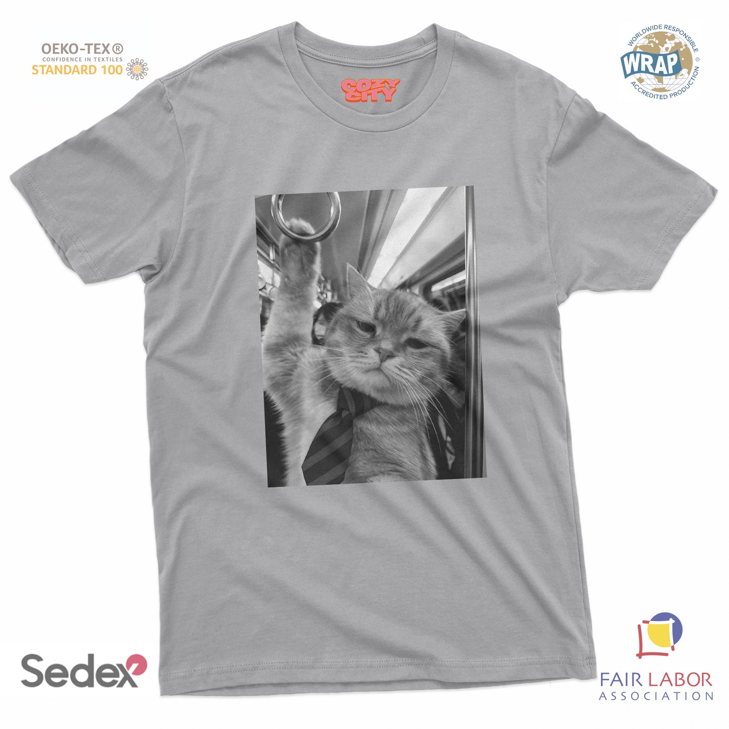 maglietta t-shirt- gatto a lavoro lunedì