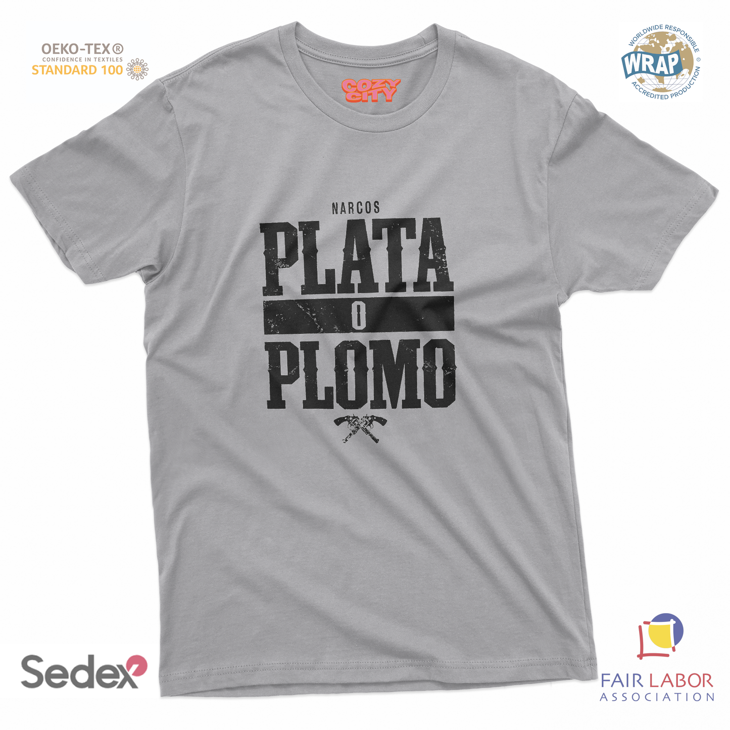 maglietta t-shirt- plata o plomo