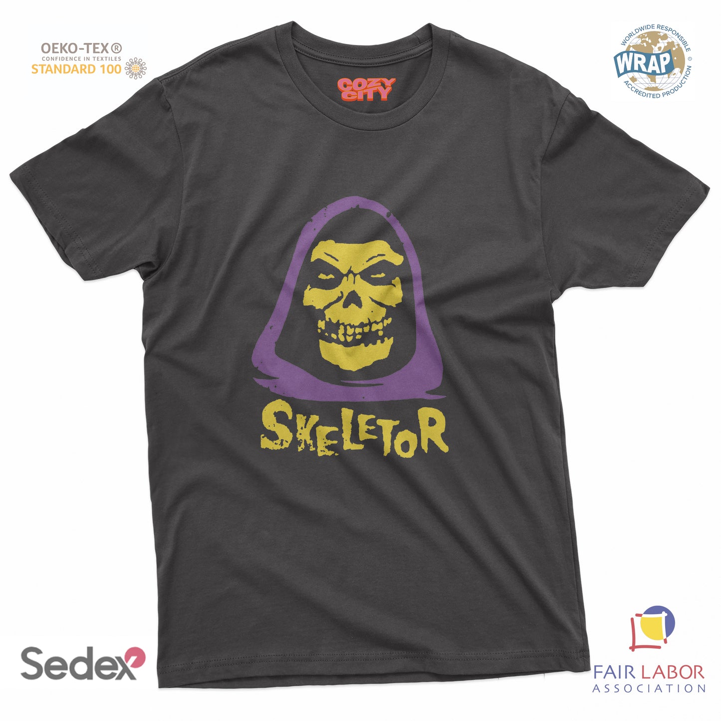 maglietta t-shirt- skeletor