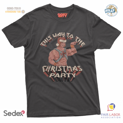 maglietta t-shirt- he man christmas party