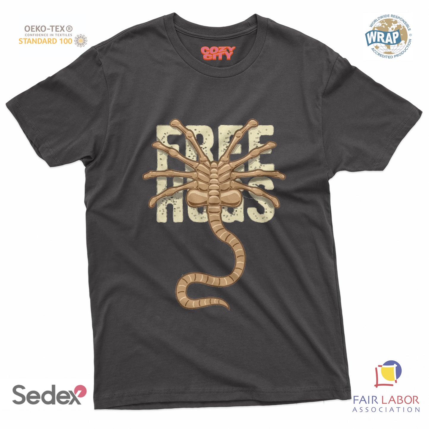maglietta t-shirt- alien free hugs
