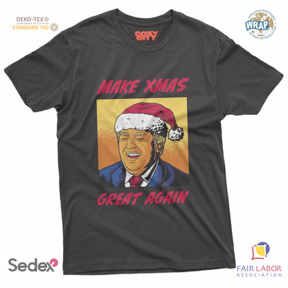 maglietta t-shirt-donald make xmas great again natale