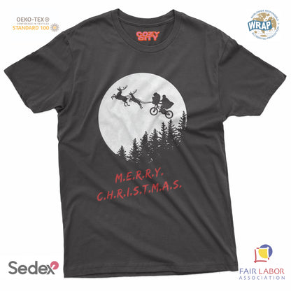 maglietta t-shirt- merry shristmas alien