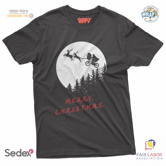 maglietta t-shirt- merry shristmas alien