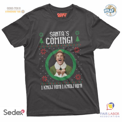 maglietta t-shirt- santa s coming