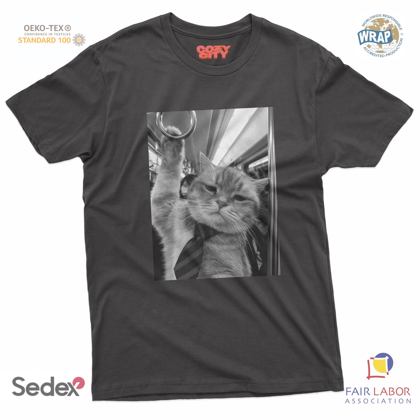 maglietta t-shirt- gatto a lavoro lunedì