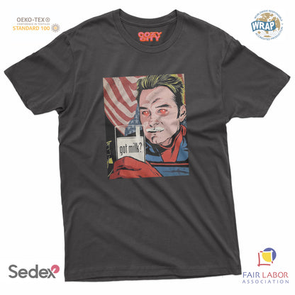 maglietta t-shirt- go milk eroe