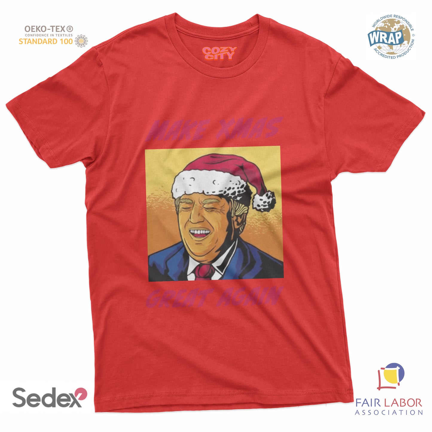 maglietta t-shirt-donald make xmas great again natale