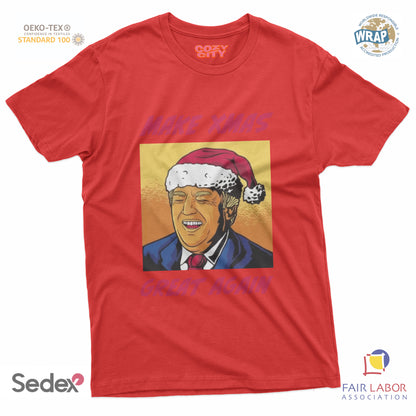 maglietta t-shirt-donald make xmas great again natale