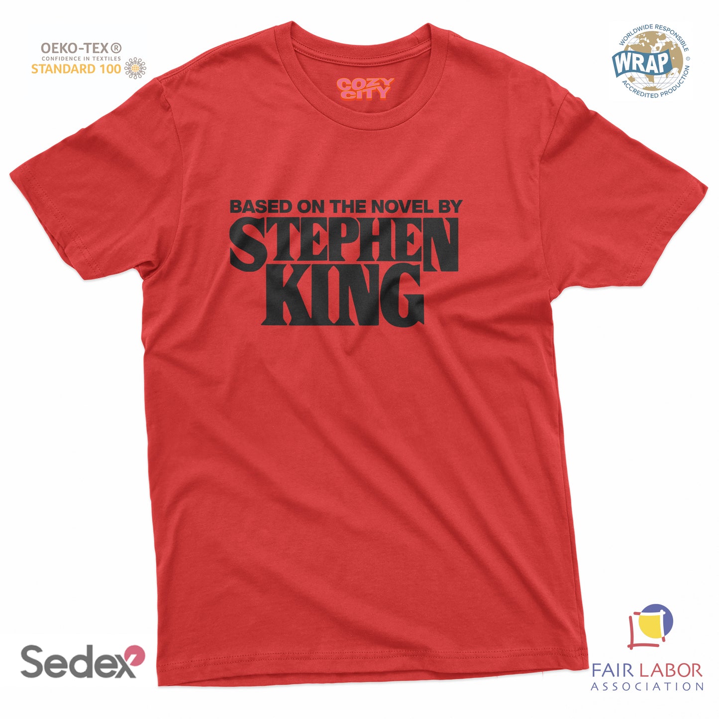 maglietta t-shirt- based on the novel of stephen king scritta