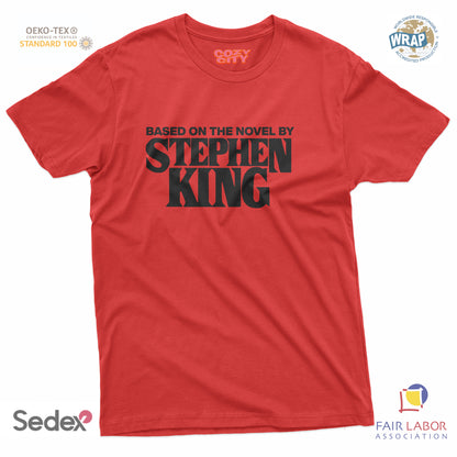 maglietta t-shirt- based on the novel of stephen king scritta