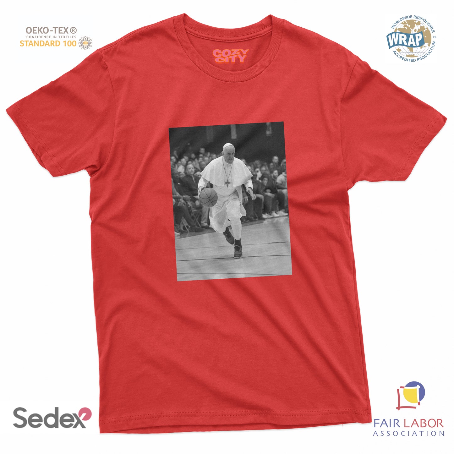 maglietta t-shirt- papa franci basket
