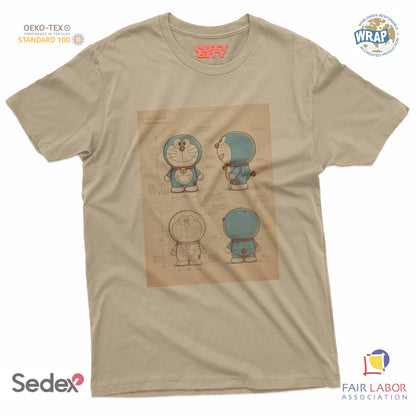 maglietta t-shirt- gatto spaziale giapponese progetto