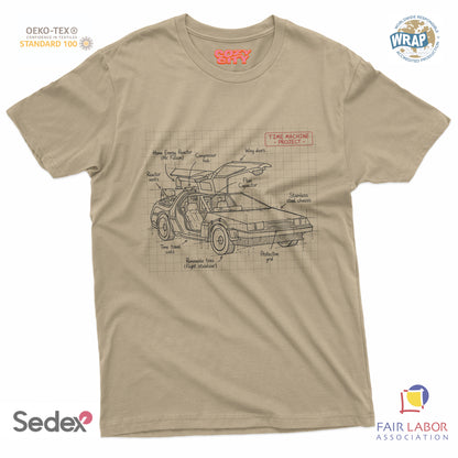 maglietta t-shirt- schema tecnico macchina del tempo
