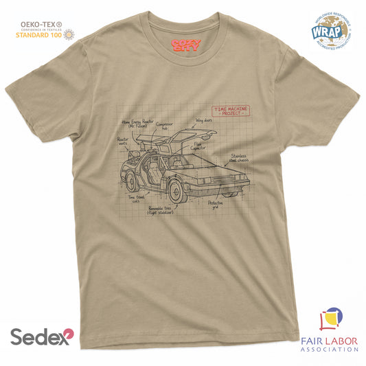 maglietta t-shirt- schema tecnico macchina del tempo