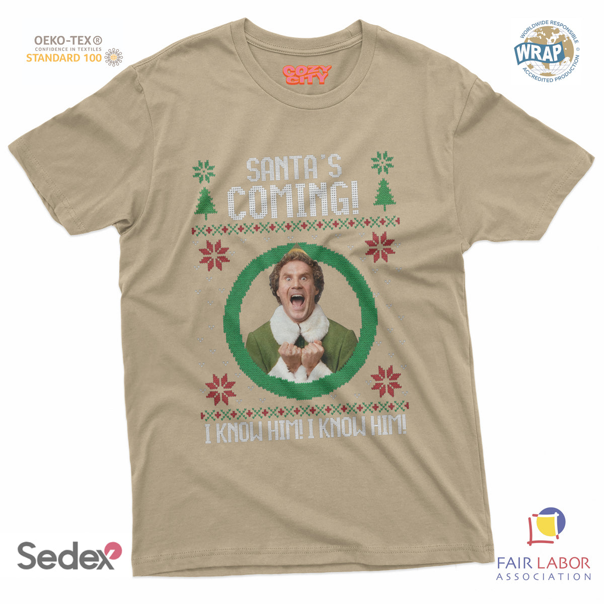 maglietta t-shirt- santa s coming