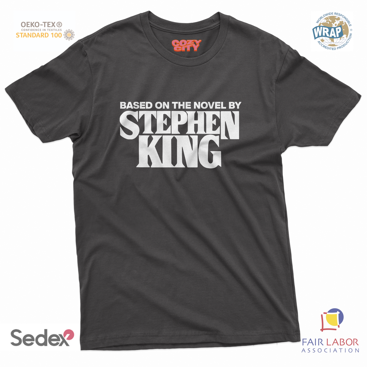 maglietta t-shirt- based on the novel of stephen king scritta