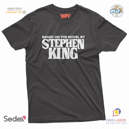 maglietta t-shirt- based on the novel of stephen king scritta
